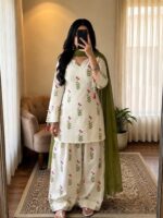 Floral Printed Cotton 3-Piece Suit Set - Image 6