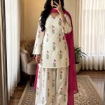 Floral Printed Cotton 3-Piece Suit Set
