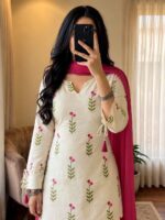Floral Printed Cotton 3-Piece Suit Set - Image 4
