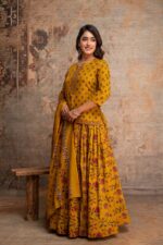 Women’s Printed Kurta Sharara Set with Dupatta – 3 Piece Ethnic Wear Set - Image 2