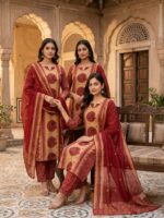 Jaipuri Printed Cotton Kurta Pant Set with Dupatta | 60-60  Premium Cotton - Image 2