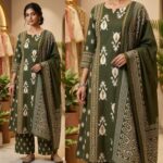 Women’s Printed Straight Kurta Pant Dupatta Set – 3 Piece Ethnic Suit