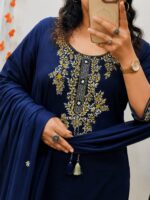 Women’s Embroidered Kurta Pant Dupatta Set – Elegant 3 Piece Suit - Image 5
