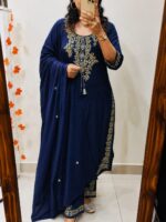 Women’s Embroidered Kurta Pant Dupatta Set – Elegant 3 Piece Suit - Image 3