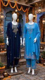 Women’s Embroidered Kurta Pant Dupatta Set – Elegant 3 Piece Suit - Image 2
