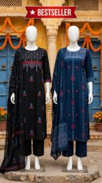 Printed Women’s Kurta Pant Set with Dupatta – Ethnic 3 Piece Dress