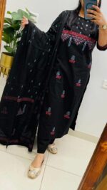 Printed Women’s Kurta Pant Set with Dupatta – Ethnic 3 Piece Dress - Image 3