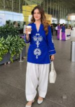 Embroidered Kurta Pant Set for Women – Royal Blue & Maroon