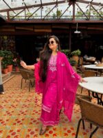 Embroidered Kurta Pant Dupatta Set for Women – 2 Colours - Image 2