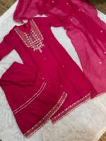 Embroidered Kurta Pant Dupatta Set for Women – 2 Colours - Image 3