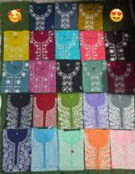 Women’s Embroidered Cotton Kurti – Floral Thread Work - Image 2