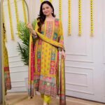 Pakistani 3 Piece Suit – Printed Kurta, Pant & Dupatta