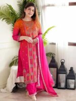 Pakistani 3 Piece Suit – Printed Kurta, Pant & Dupatta - Image 6