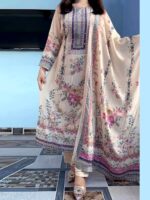 Pakistani 3 Piece Suit – Printed Kurta, Pant & Dupatta - Image 11