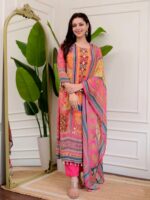 Pakistani 3 Piece Suit – Printed Kurta, Pant & Dupatta - Image 17