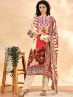 Pakistani 3 Piece Suit – Printed Kurta, Pant & Dupatta - Image 24