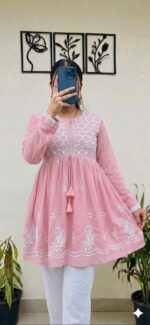 Women’s Embroidered Flared Kurti Stock Lot – Mix Sizes & Colours