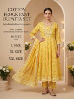 Cotton Frock Pant Dupatta Set – Printed 3 Piece Suit - Image 7