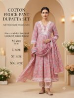 Cotton Frock Pant Dupatta Set – Printed 3 Piece Suit - Image 10