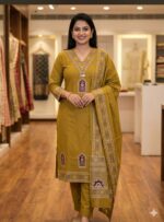 Cotton 60-60 3 Piece Suit Set – Printed Kurta Pant with Dupatta - Image 4