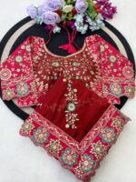 Designer Embroidered Saree – Heavy Embellished Work | Multiple Colours - Image 4