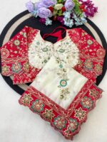 Designer Embroidered Saree – Heavy Embellished Work | Multiple Colours - Image 7