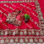 Designer Embroidered Saree – Heavy Embellished Work | Multiple Colours - Image 12