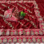Designer Embroidered Saree – Heavy Embellished Work | Multiple Colours - Image 14