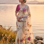 Women’s Floral Embroidered Saree – Elegant Traditional Design