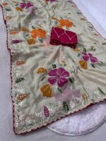 Women’s Floral Embroidered Saree – Elegant Traditional Design - Image 4