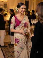 Women’s Floral Embroidered Saree – Elegant Traditional Design - Image 7