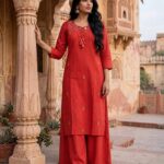 Embroidered Kurta Pant Set – Women’s Ethnic Wear | Multiple Colours