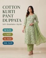 Cotton Kurti Pant Dupatta Set – Printed 3 Piece Suit | M to XXL - Image 5