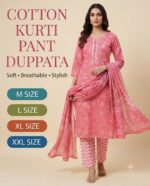 Cotton Kurti Pant Dupatta Set – Printed 3 Piece Suit | M to XXL - Image 7