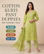 Cotton Kurti Pant Dupatta Set – Printed 3 Piece Suit | M to XXL - Image 9