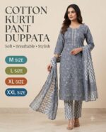 Cotton Kurti Pant Dupatta Set – Printed 3 Piece Suit | M to XXL - Image 10