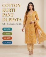 Cotton Kurti Pant Dupatta Set – Printed 3 Piece Suit | M to XXL - Image 11