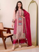 Pakistani 3 Piece Suit – Printed Kurta Pant & Dupatta - Image 6